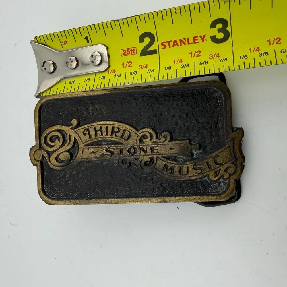 Third Stone Music Belt Buckle Black Brass/Gold-tone‎ Vintage Scrollwork Design